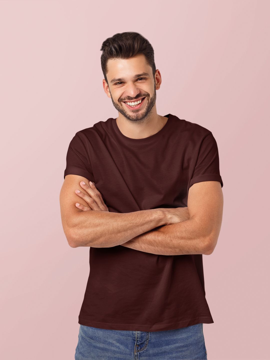 Maroon Unisex Plain Supima Cotton T-Shirt -