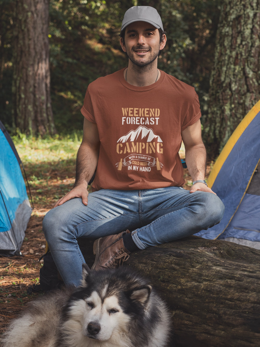 Weekend Forecast Camping Men's Printed T-shirt -