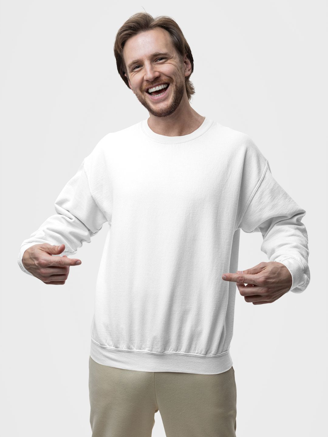 White Unisex Plain Oversized Sweatshirt -