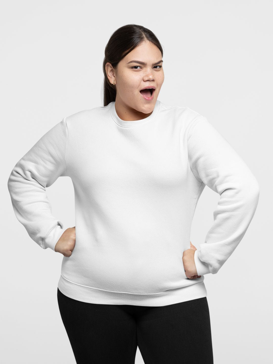 White Unisex Plain Sweatshirt -