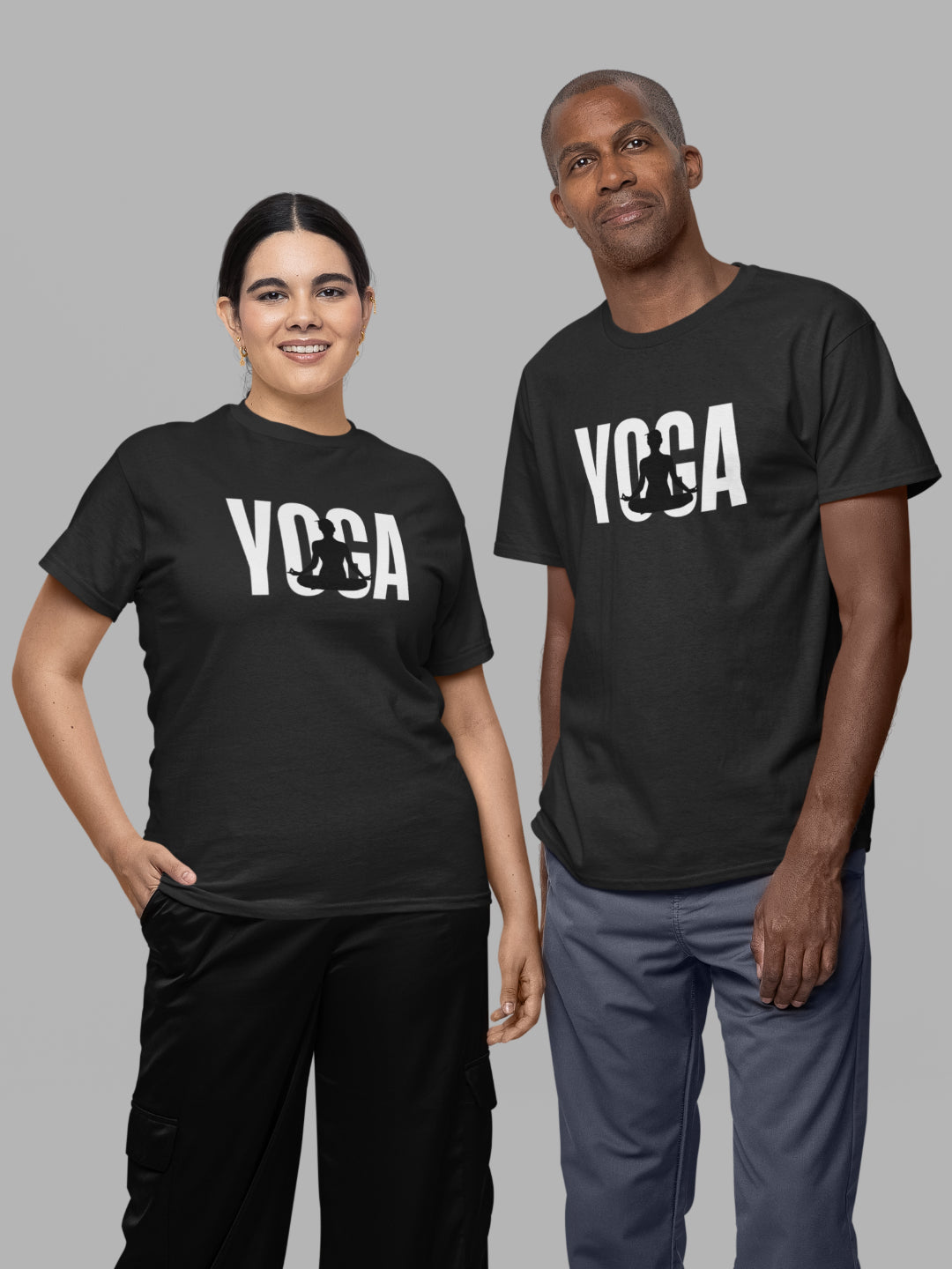 White Yoga Unisex Printed T-shirt -