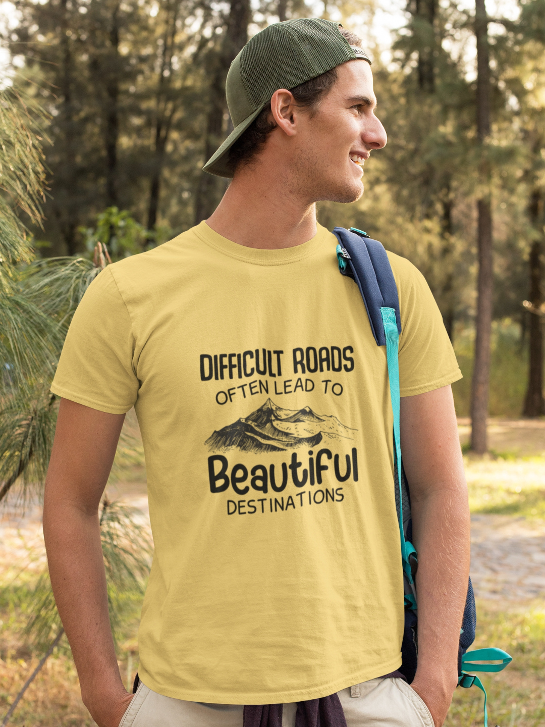 Difficult Roads Often Lead To Beautiful Destinations Men's Printed T-shirt -
