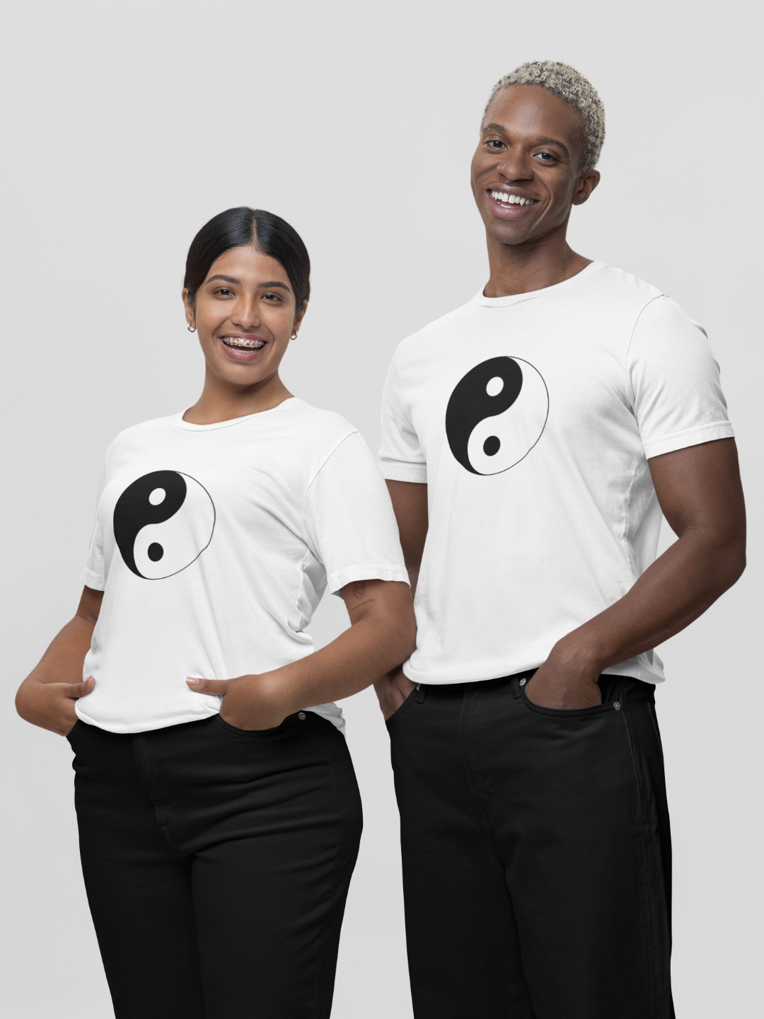 Yin Yang Unisex Printed T-shirt -