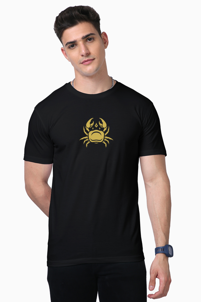 Cancer Zodiac Golden Print Supima T-Shirt - 