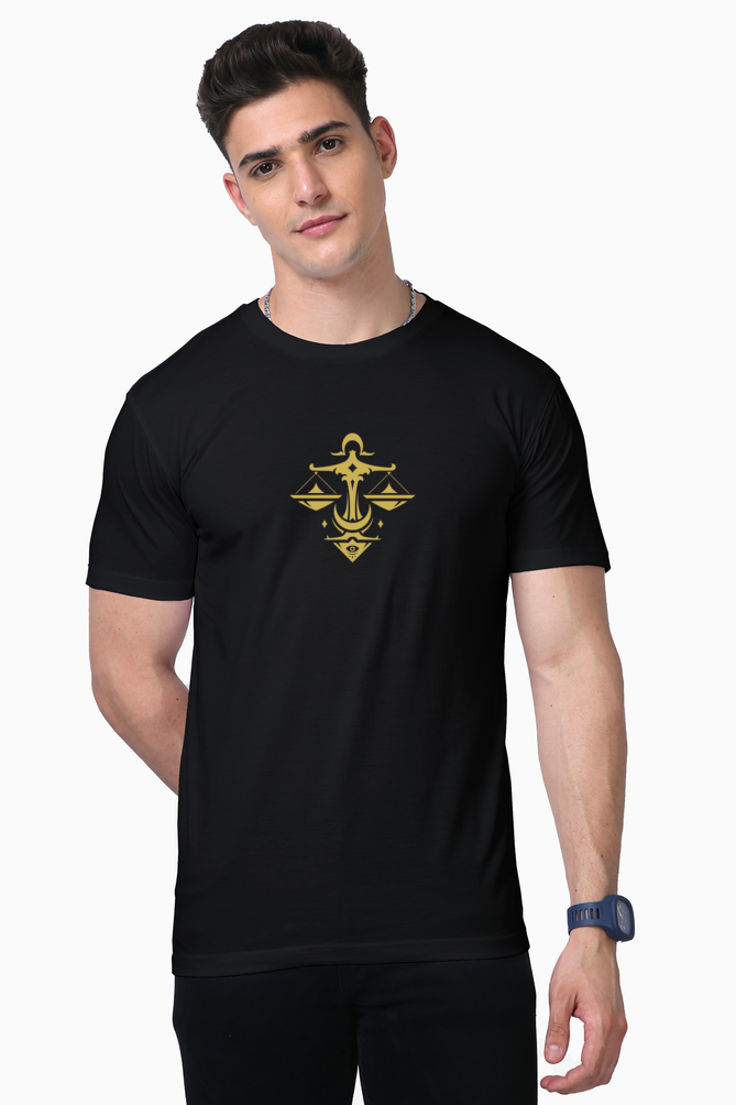 Libra Zodiac Golden Print Supima T-Shirt - 