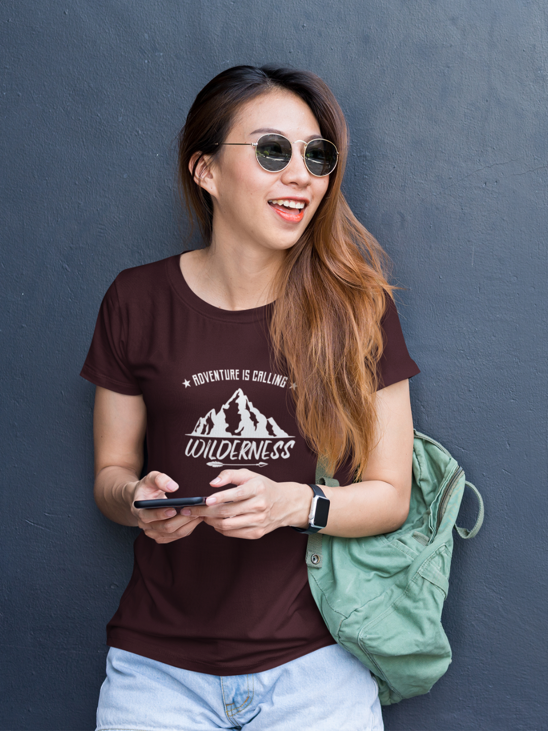 Adventure Is Calling Wilderness Women's Printed T-shirt - Mode Attire