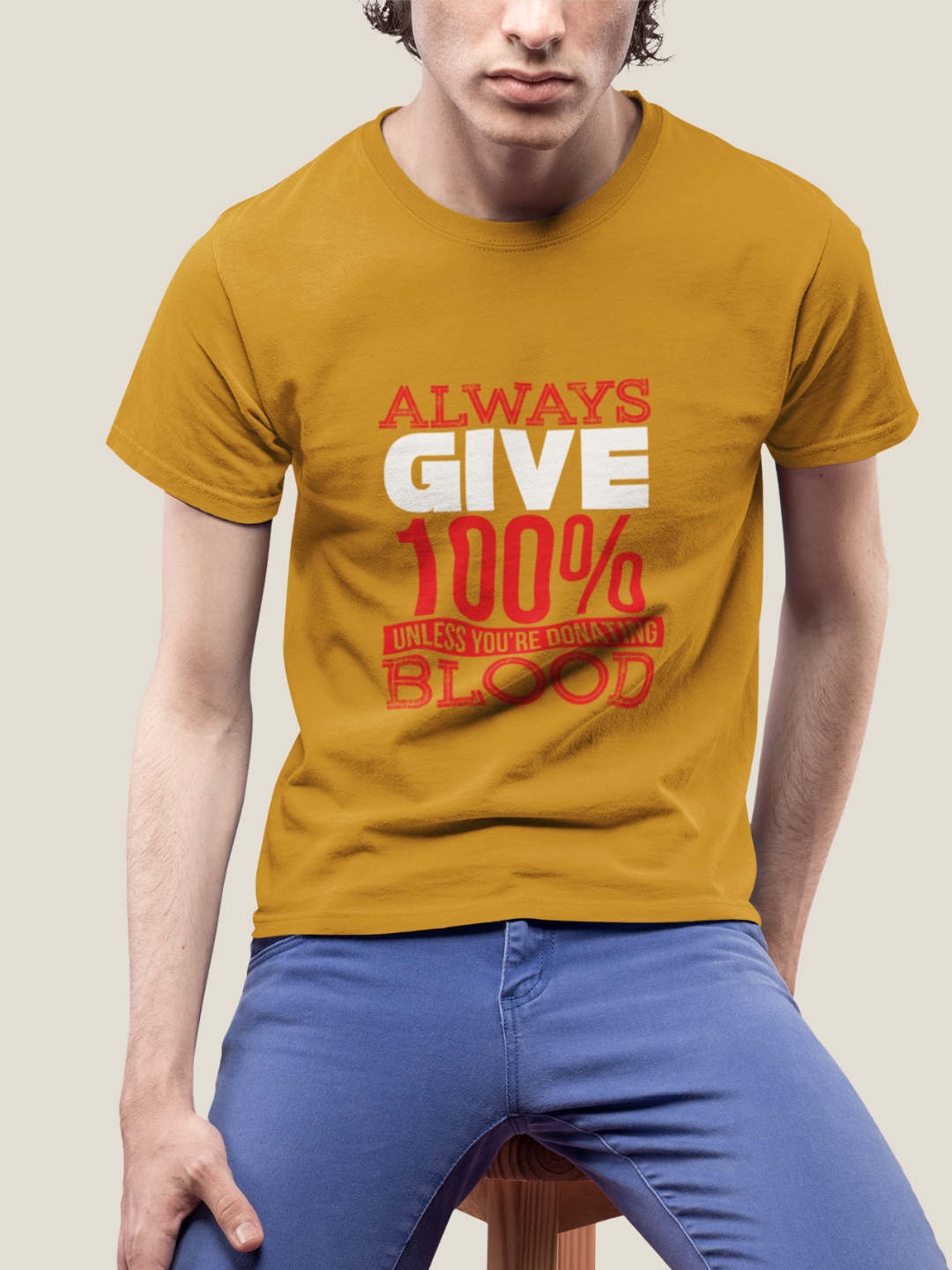 Always Give 100 Percent Men's Printed T-shirt - 