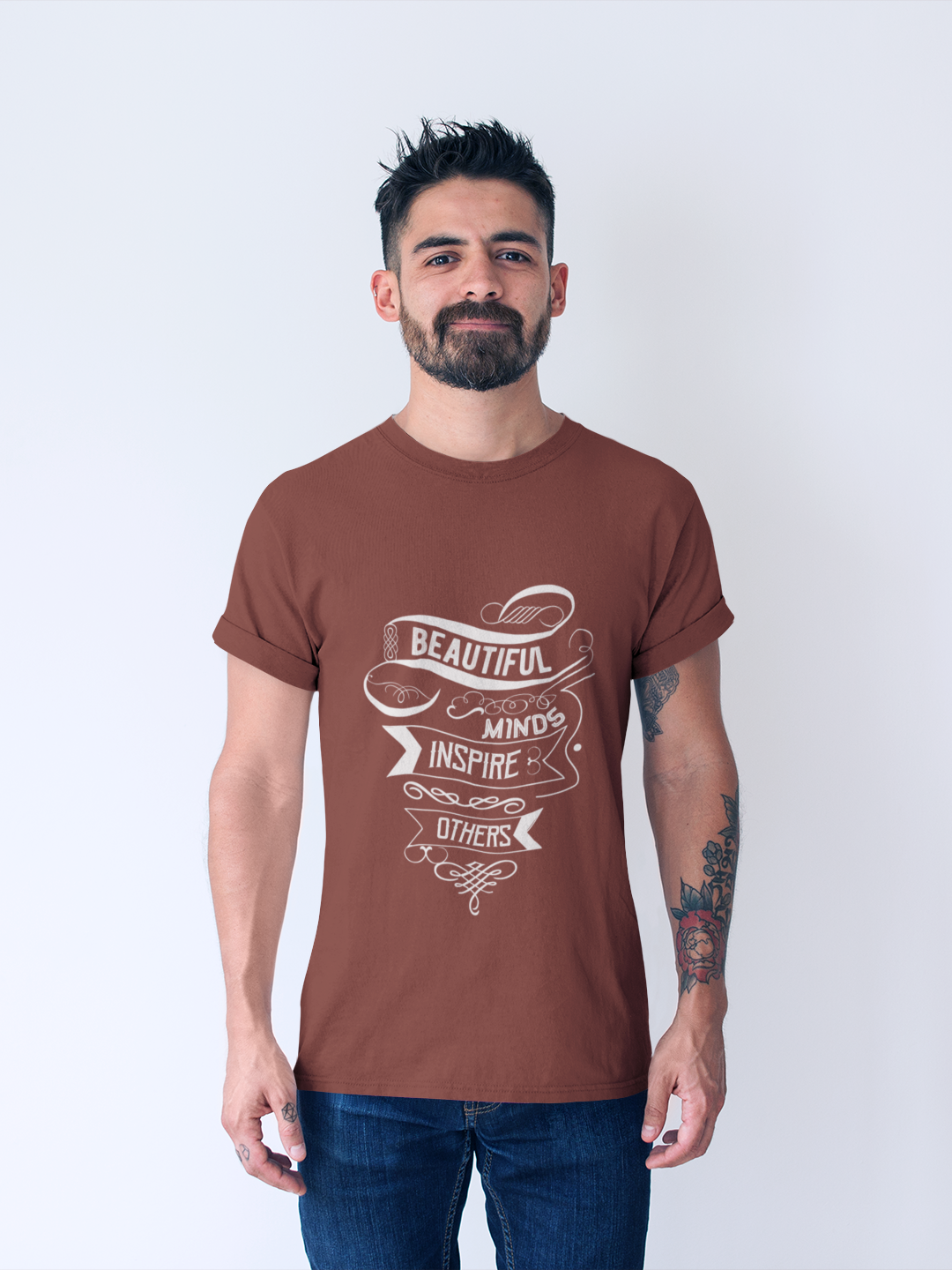 Beautiful Minds Inspire Others Men's Printed T-shirt - 