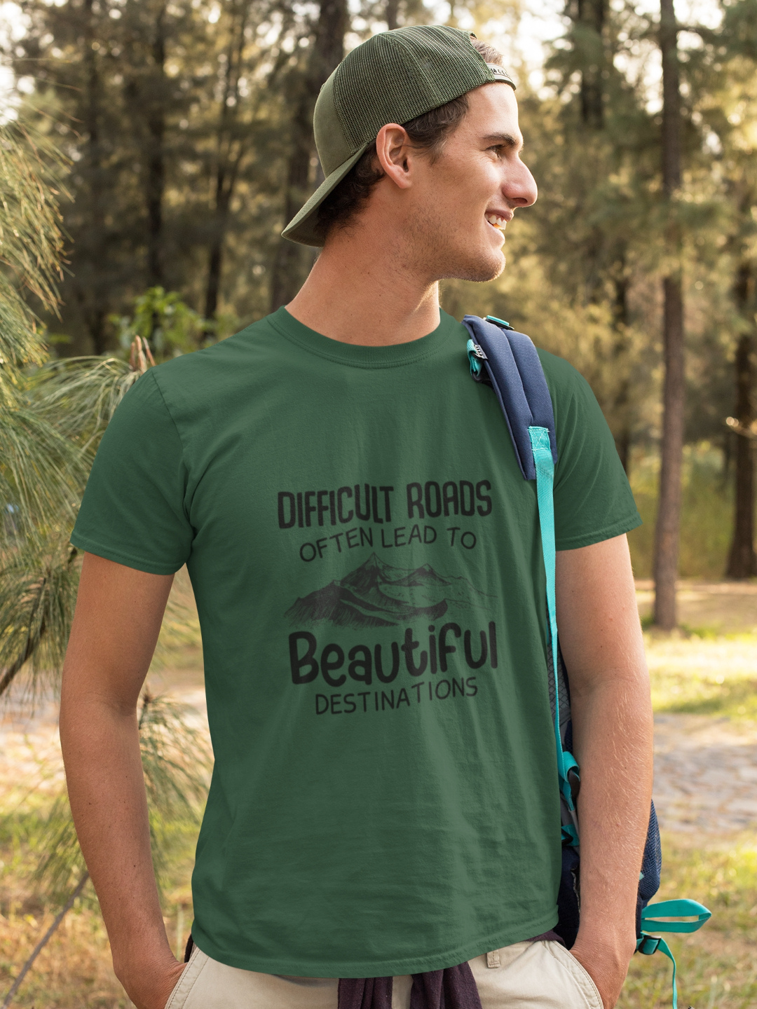 Difficult Roads Often Lead To Beautiful Destinations Men's Printed T-shirt