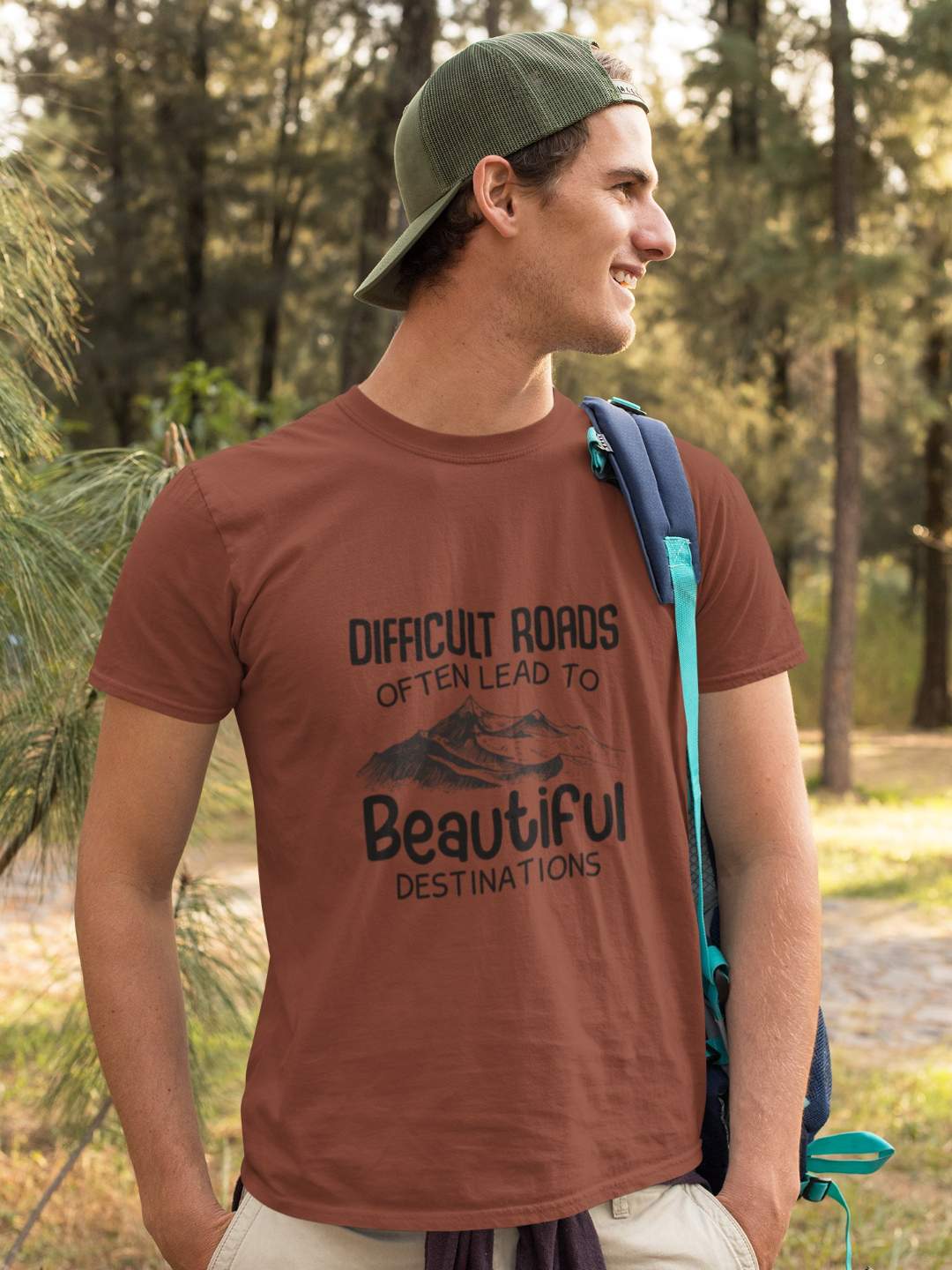 Difficult Roads Often Lead To Beautiful Destinations Men's Printed T-shirt