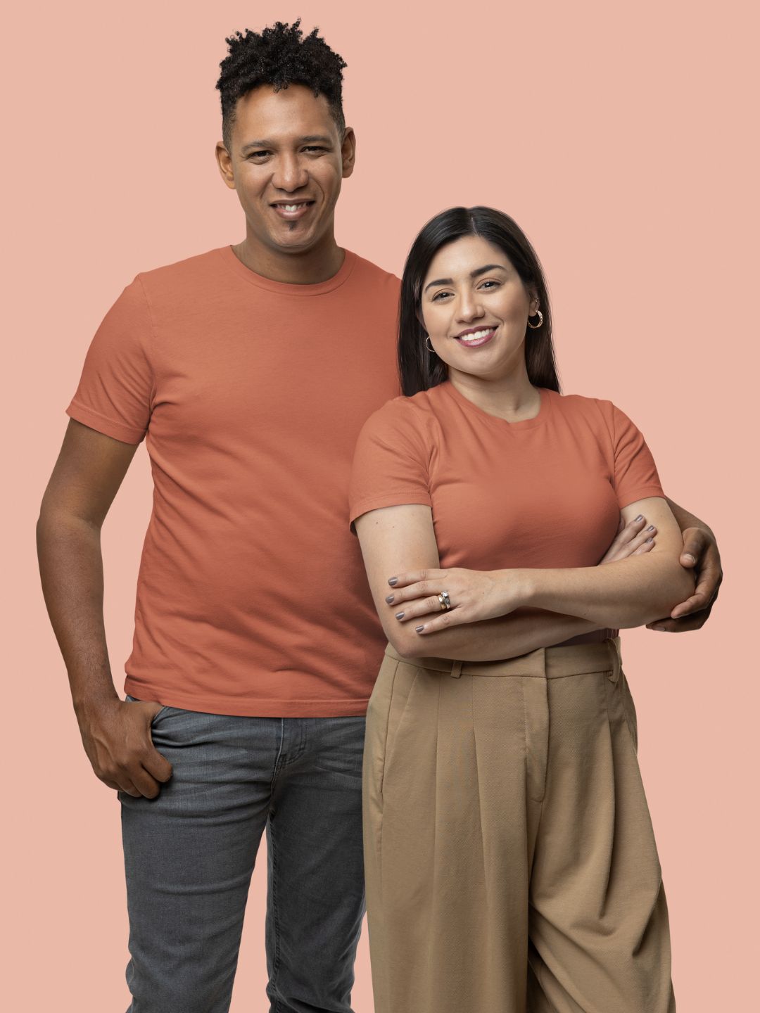 Coral Unisex Plain T-Shirt - 