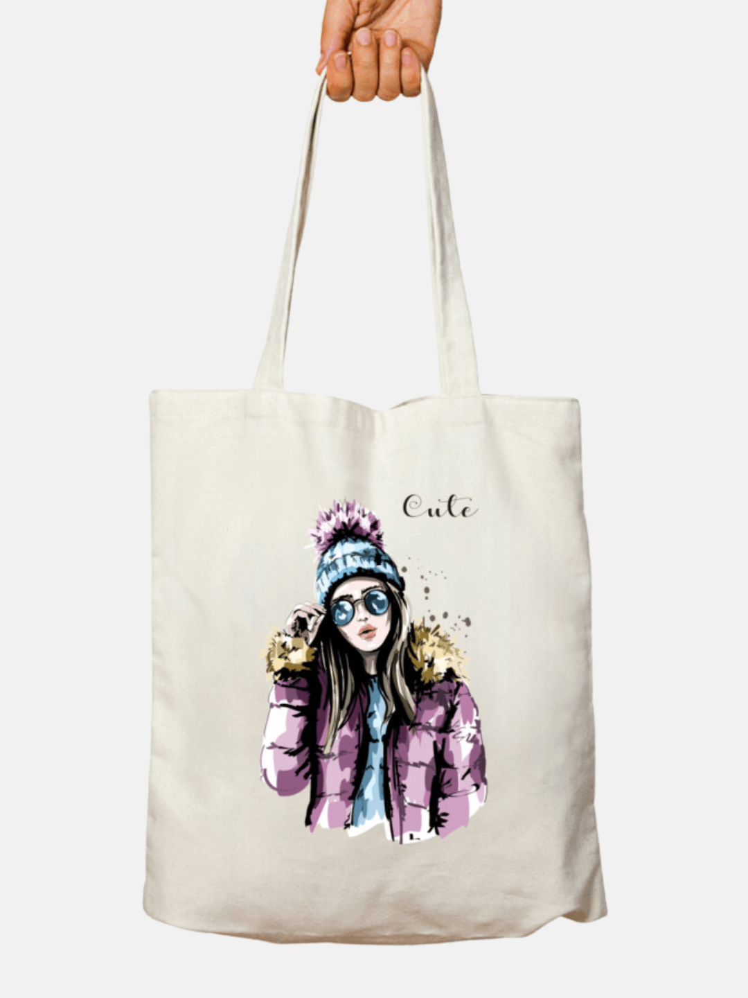 Cute Women Canvas Tote Bag - 