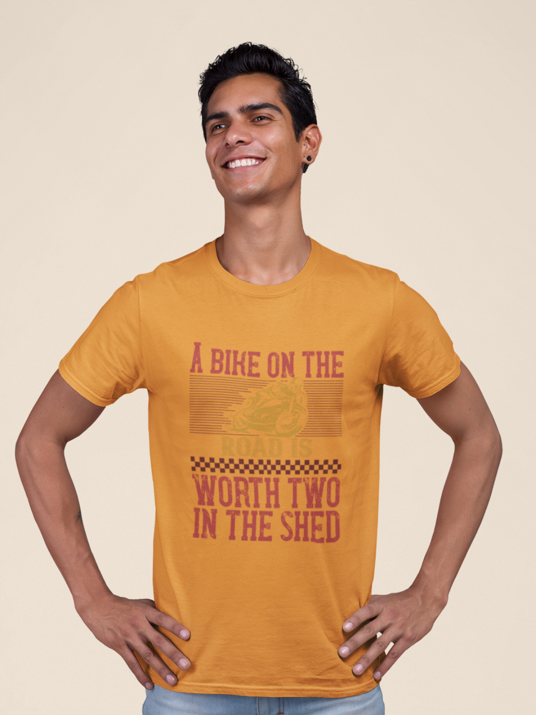 Bike On The Road Men's Tee - Inspirational Graphic