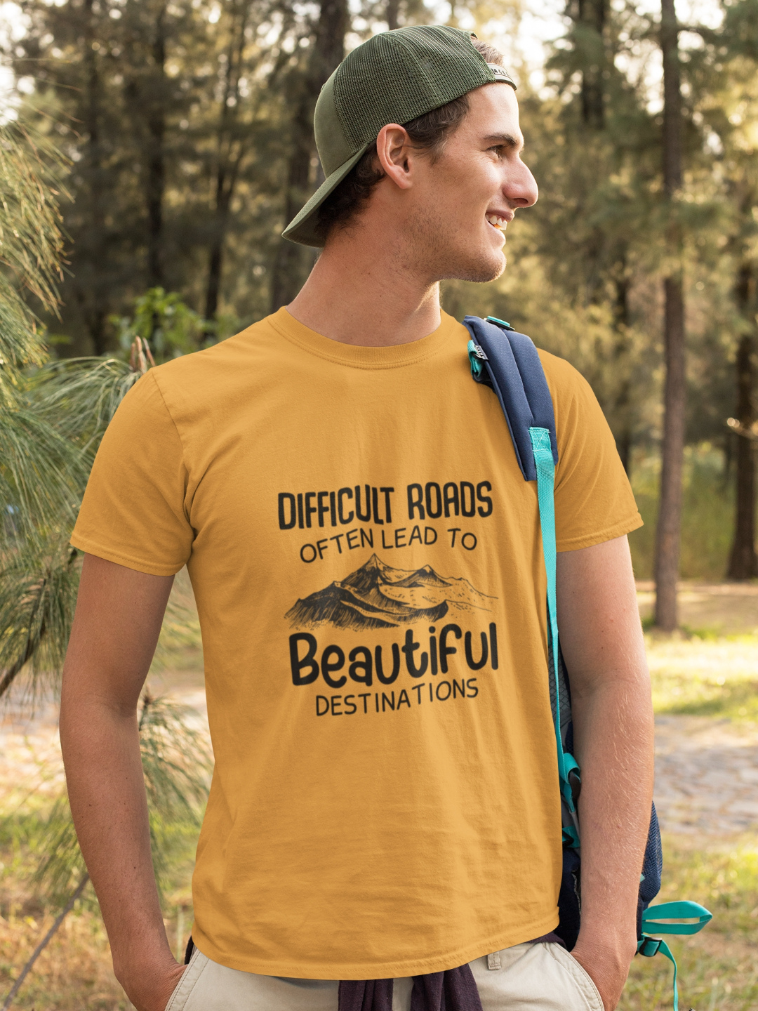 Difficult Roads Often Lead To Beautiful Destinations Men's Printed T-shirt