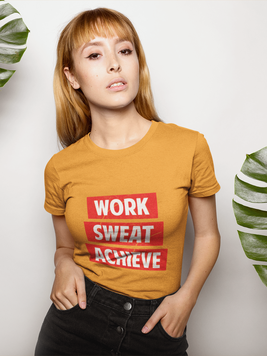 Work Sweat Achieve Women's Printed T-shirt