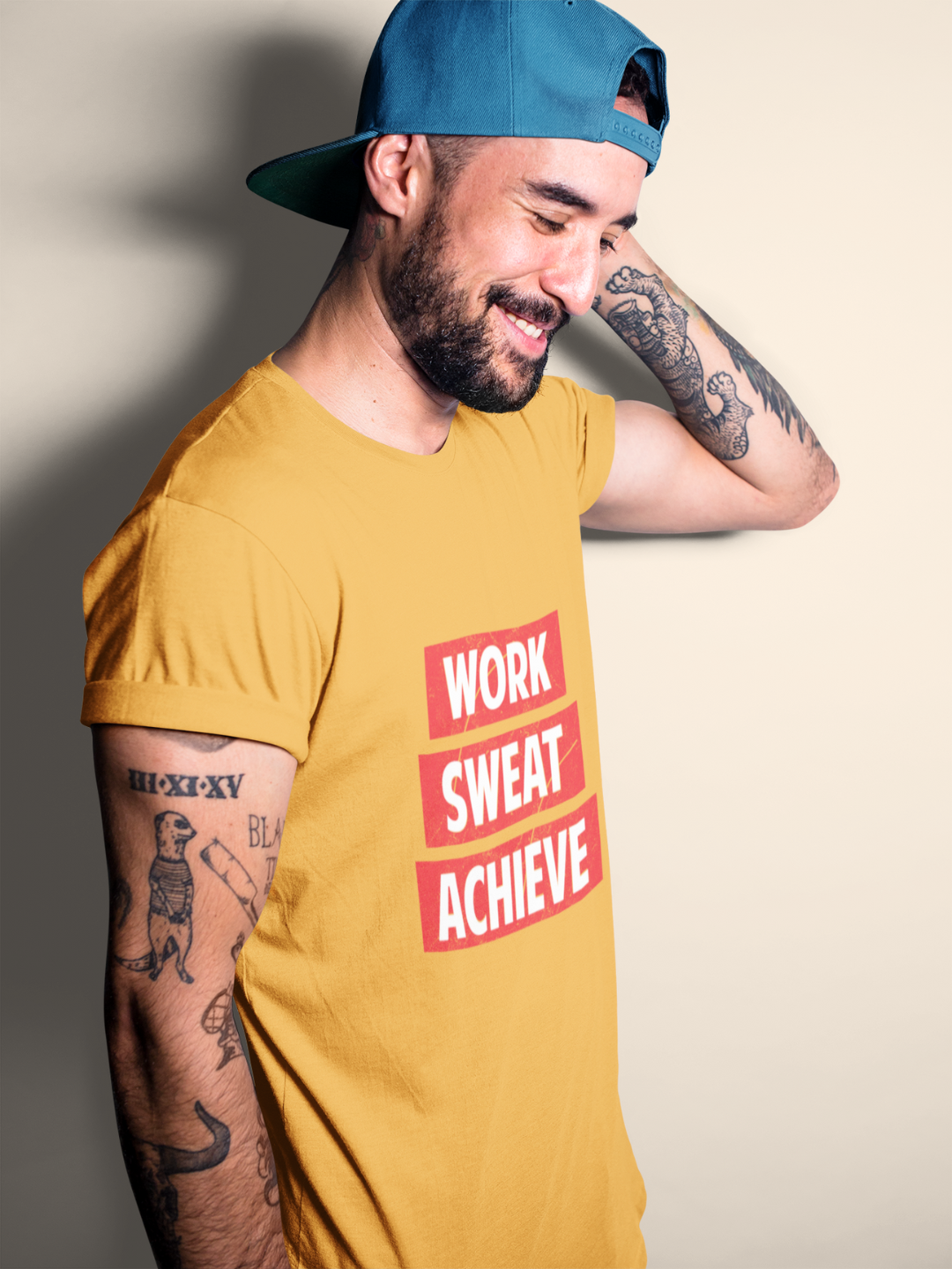 Work Sweat Achieve Men's Printed T-shirt
