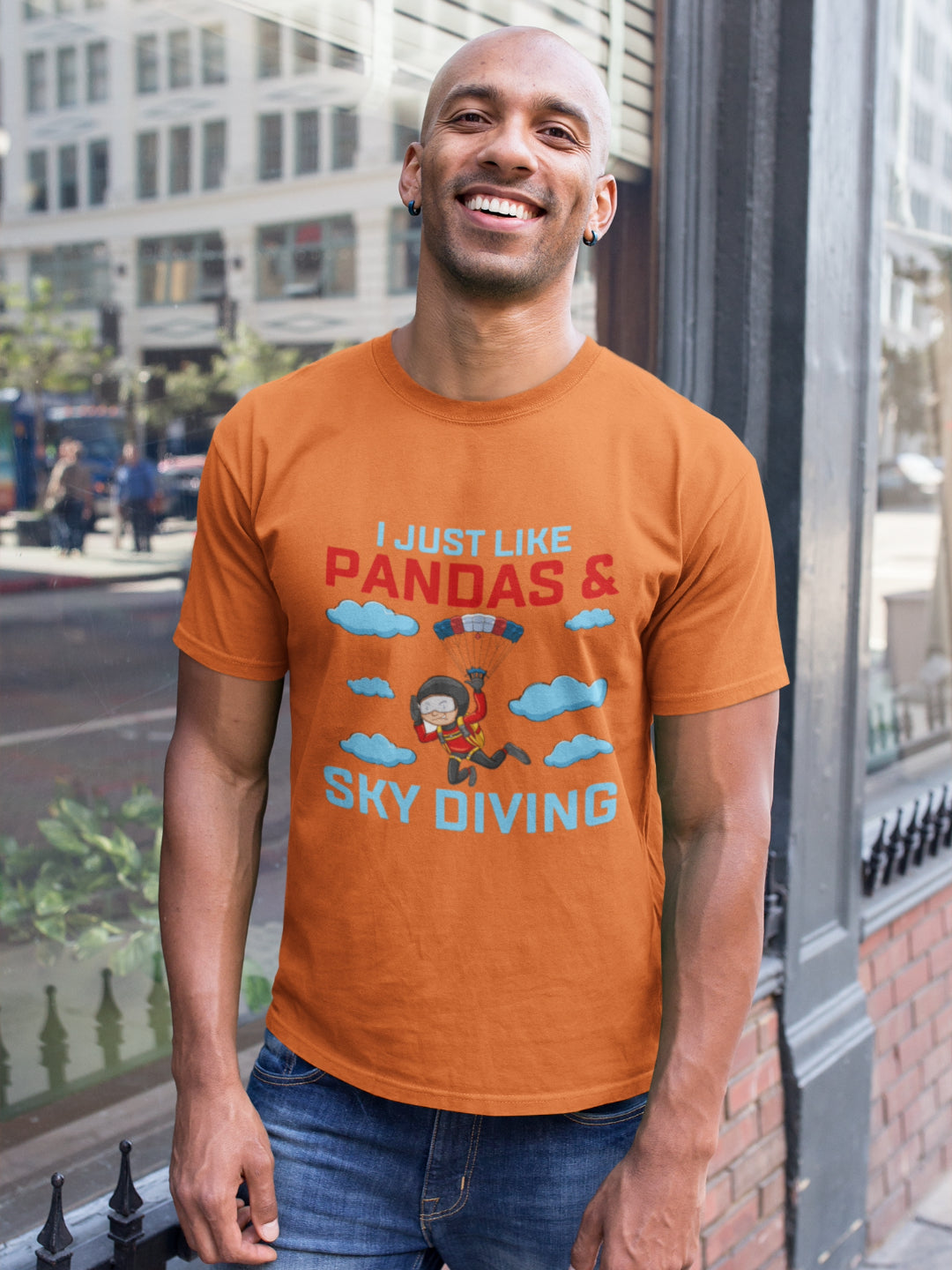 I Just Like Pandas And Skydiving Men's Printed T-shirt - 