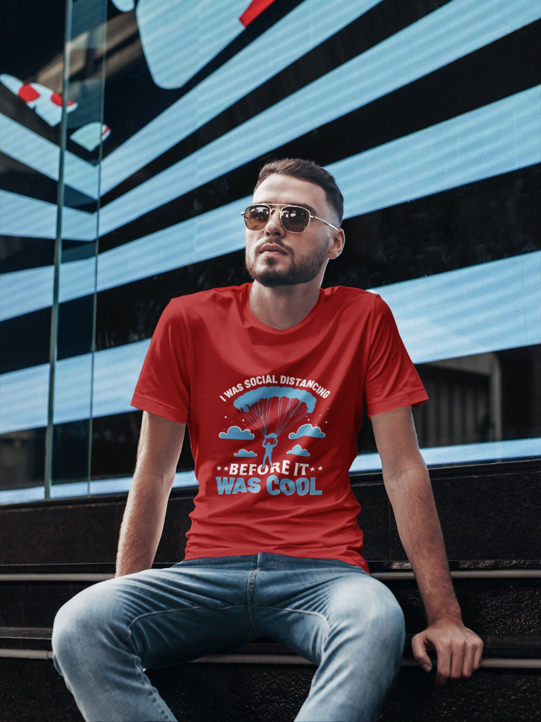 I Was Social Distancing Before It Was Cool Men's Printed T-shirt