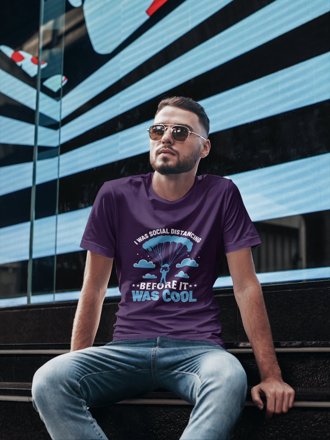 I Was Social Distancing Before It Was Cool Men's Printed T-shirt