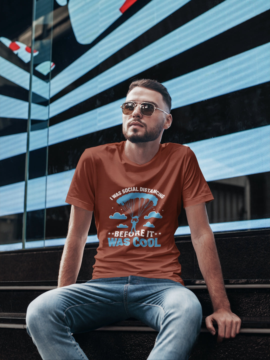 I Was Social Distancing Before It Was Cool Men's Printed T-shirt
