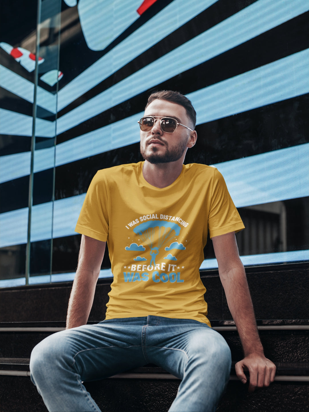 I Was Social Distancing Before It Was Cool Men's Printed T-shirt