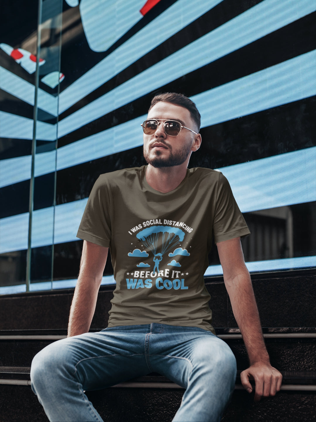 I Was Social Distancing Before It Was Cool Men's Printed T-shirt