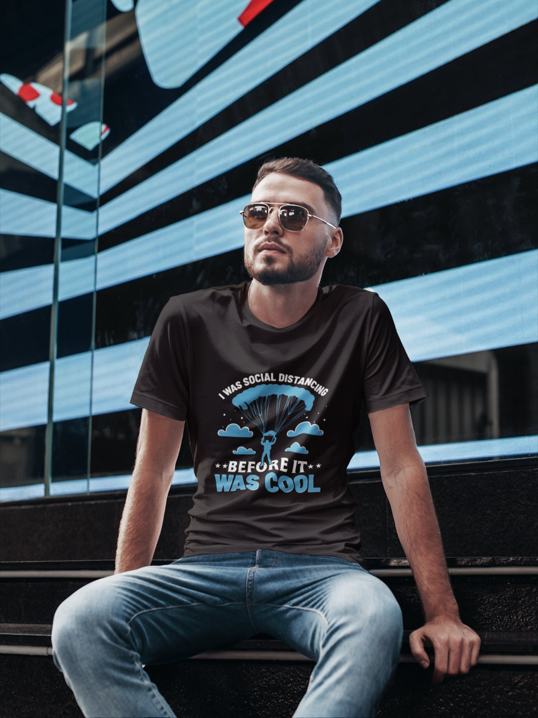 I Was Social Distancing Before It Was Cool Men's Printed T-shirt
