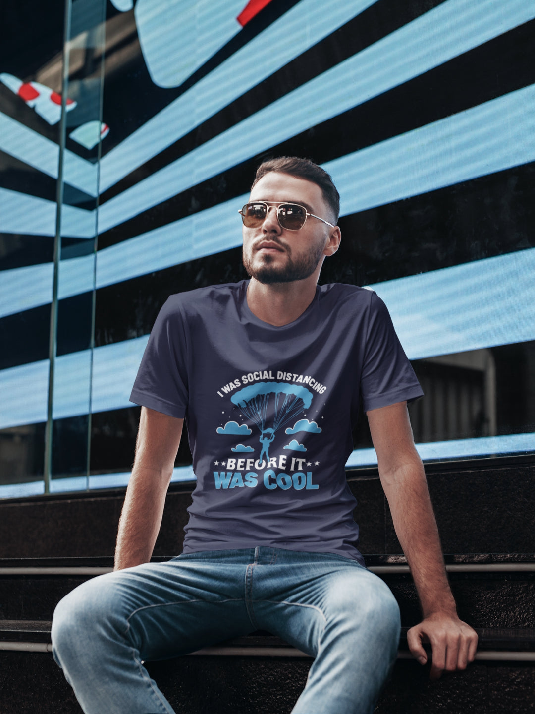 I Was Social Distancing Before It Was Cool Men's Printed T-shirt