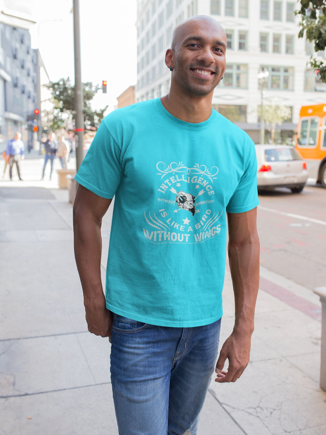 Intelligence Without Ambition Is Like A Bird Without Wings Men's Printed T-shirt
