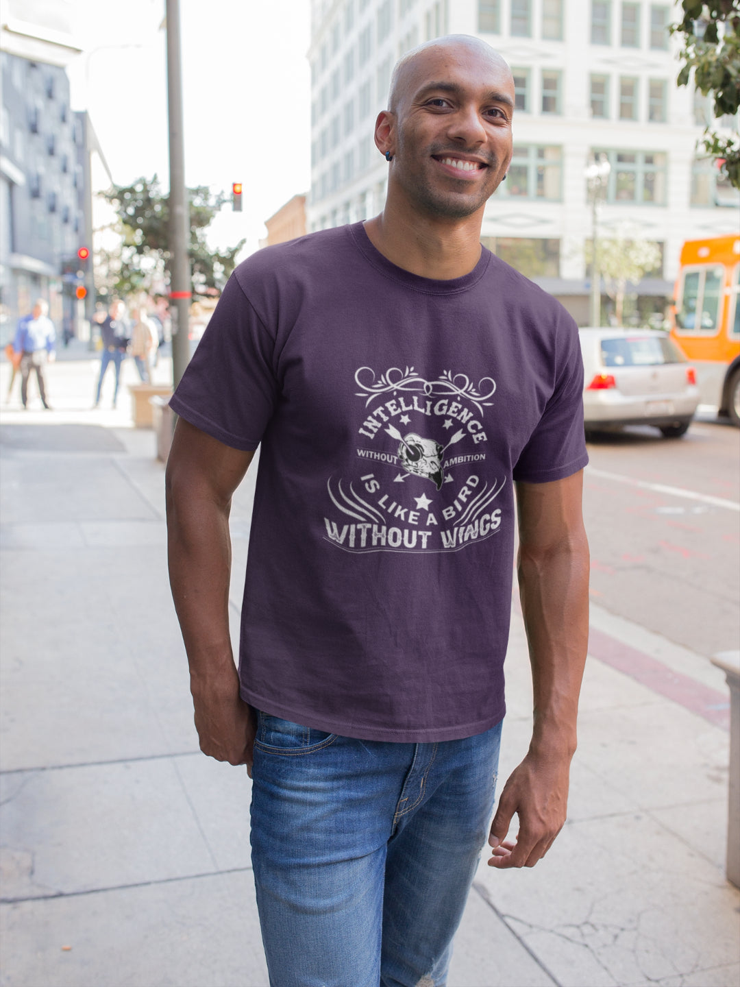 Intelligence Without Ambition Is Like A Bird Without Wings Men's Printed T-shirt