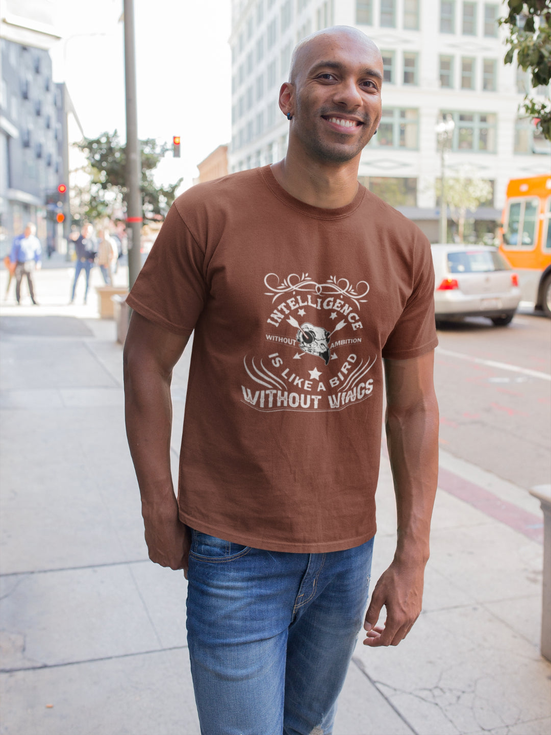 Intelligence Without Ambition Is Like A Bird Without Wings Men's Printed T-shirt