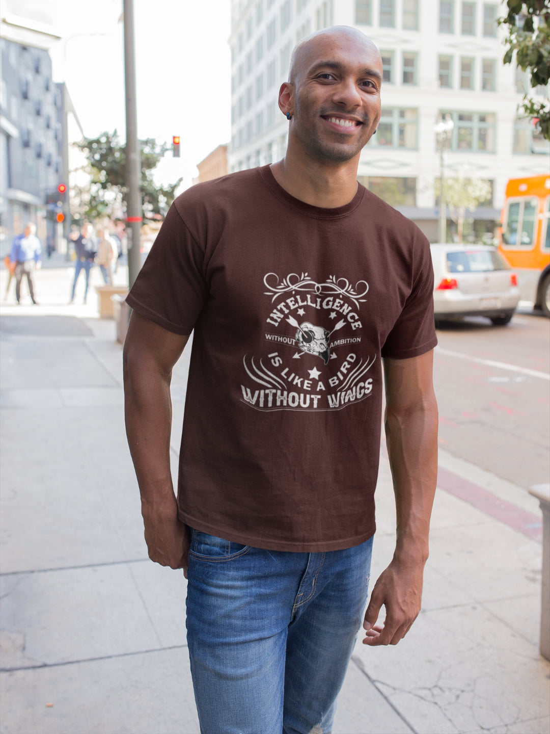 Intelligence Without Ambition Is Like A Bird Without Wings Men's Printed T-shirt