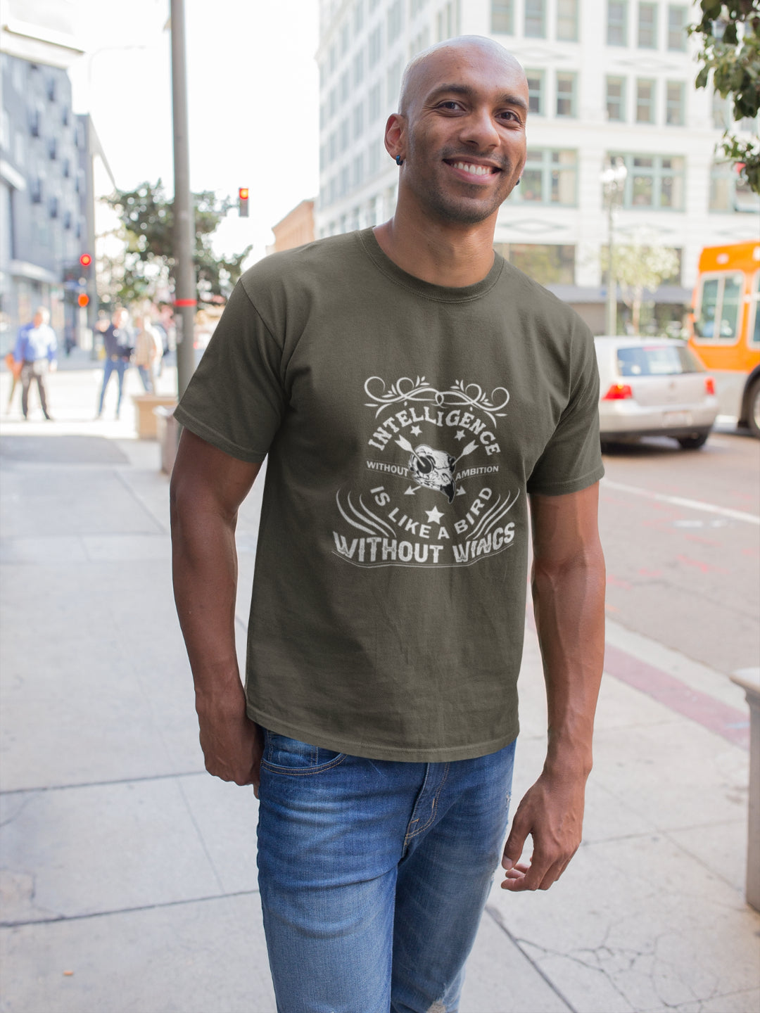 Intelligence Without Ambition Is Like A Bird Without Wings Men's Printed T-shirt