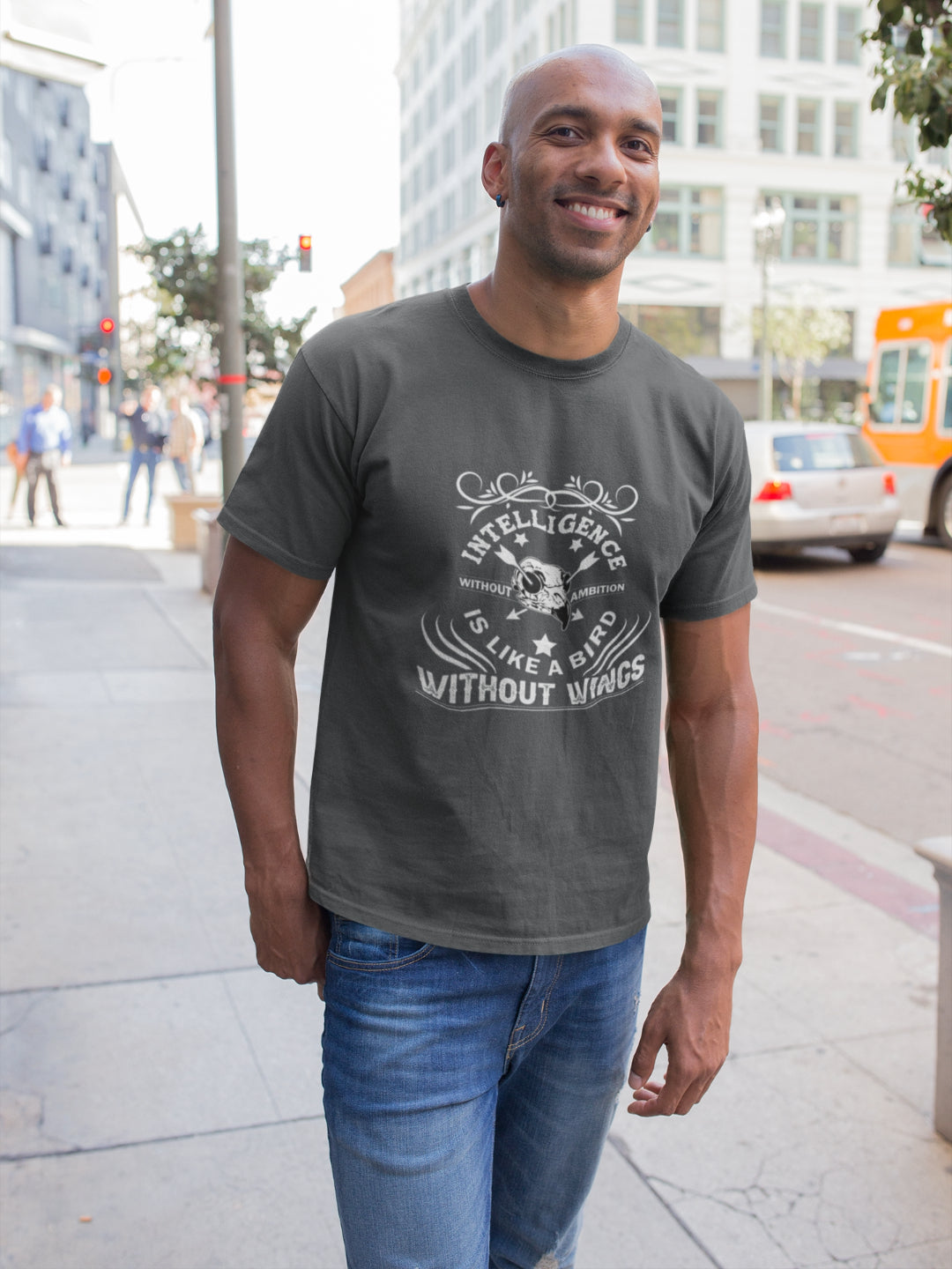 Intelligence Without Ambition Is Like A Bird Without Wings Men's Printed T-shirt