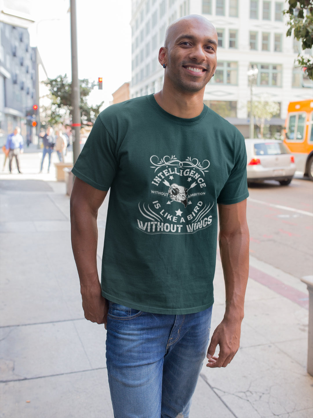 Intelligence Without Ambition Is Like A Bird Without Wings Men's Printed T-shirt
