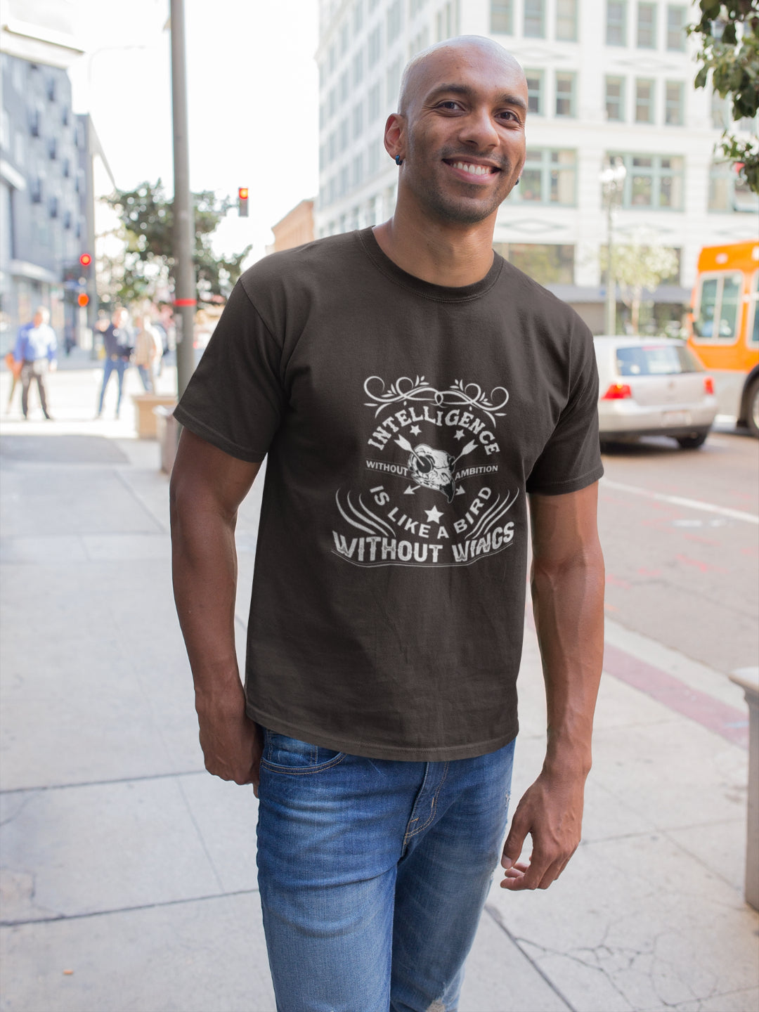 Intelligence Without Ambition Is Like A Bird Without Wings Men's Printed T-shirt