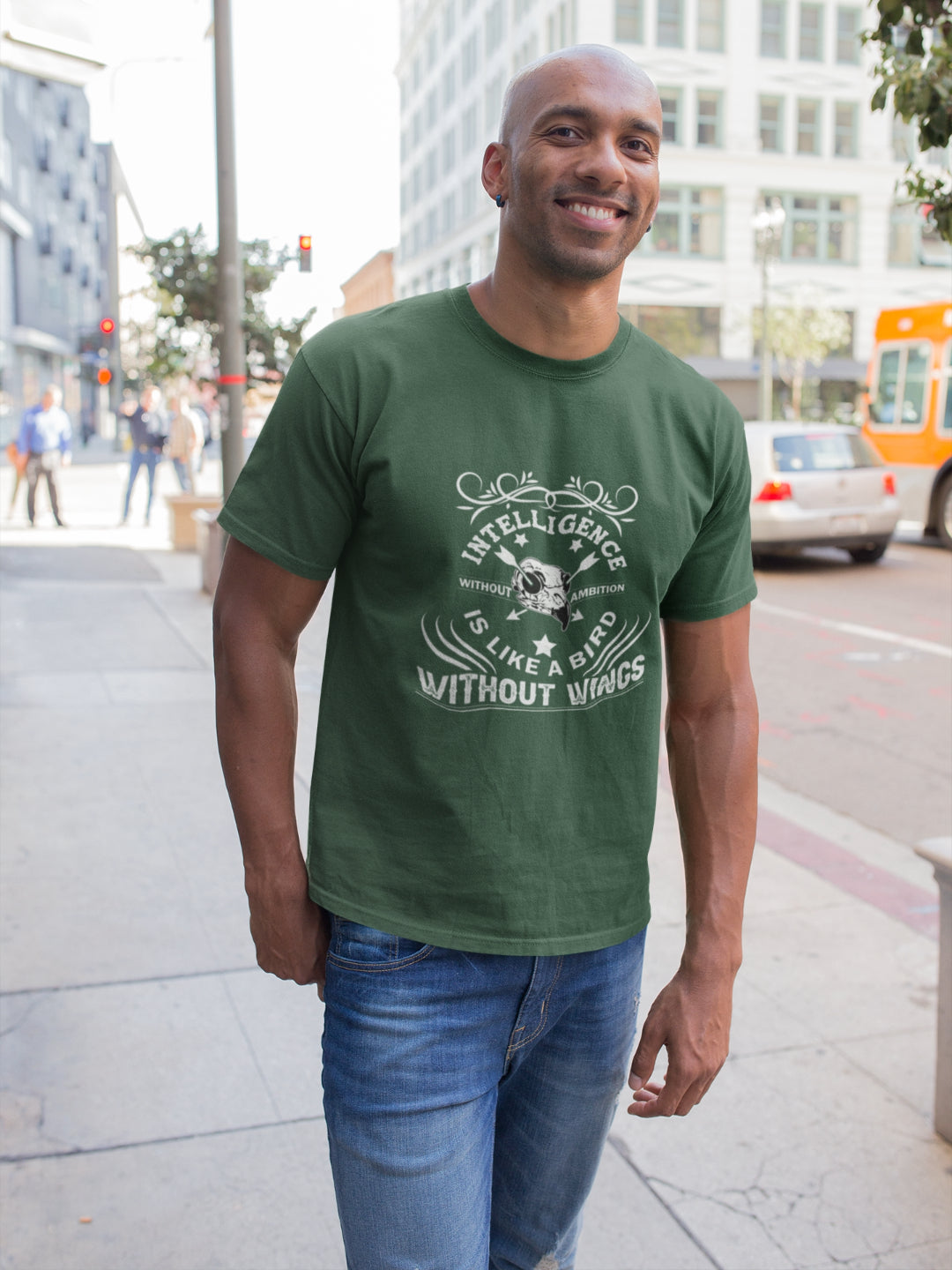 Intelligence Without Ambition Is Like A Bird Without Wings Men's Printed T-shirt