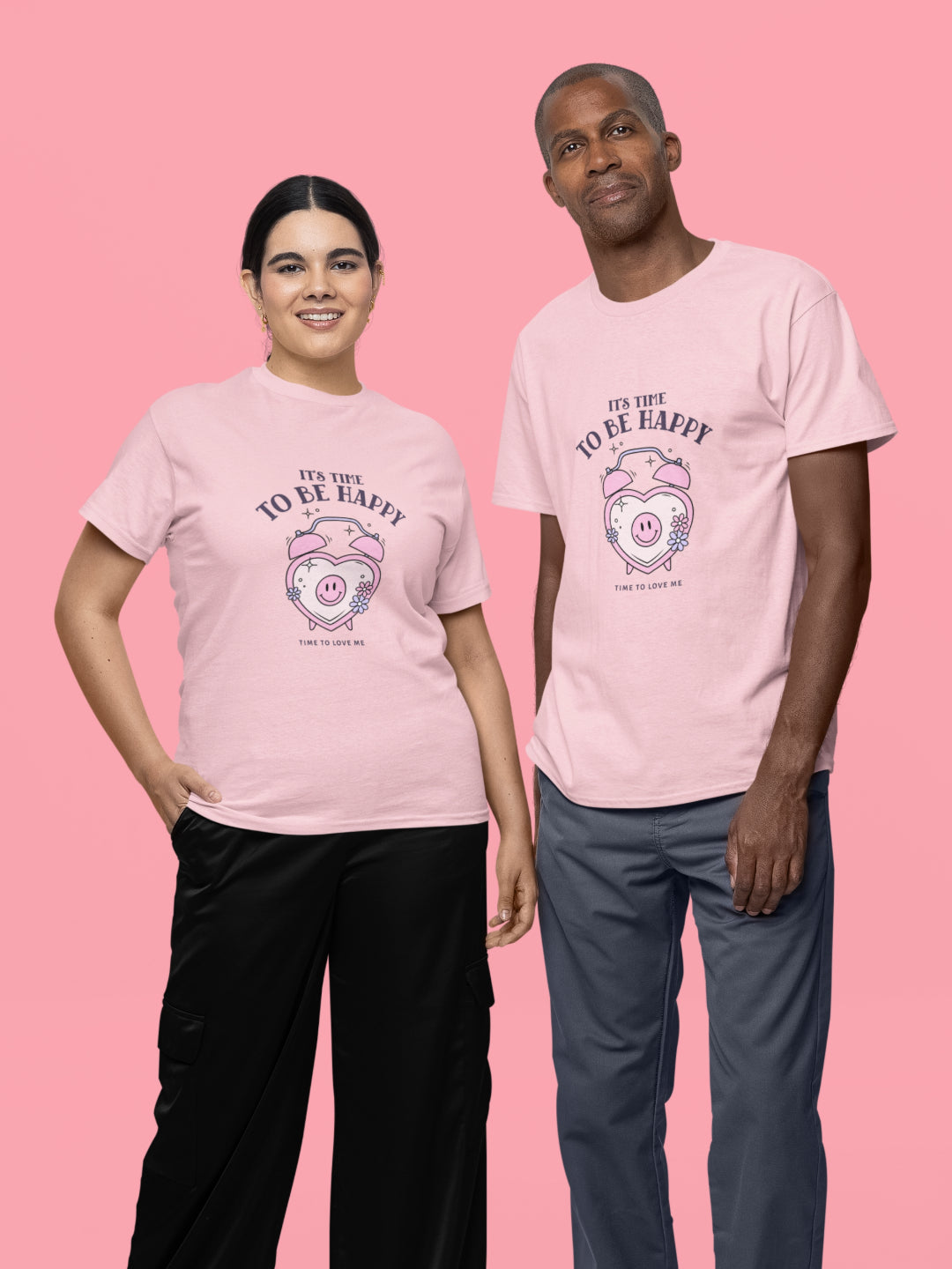 It's Time To Be Happy Unisex Printed T-shirt