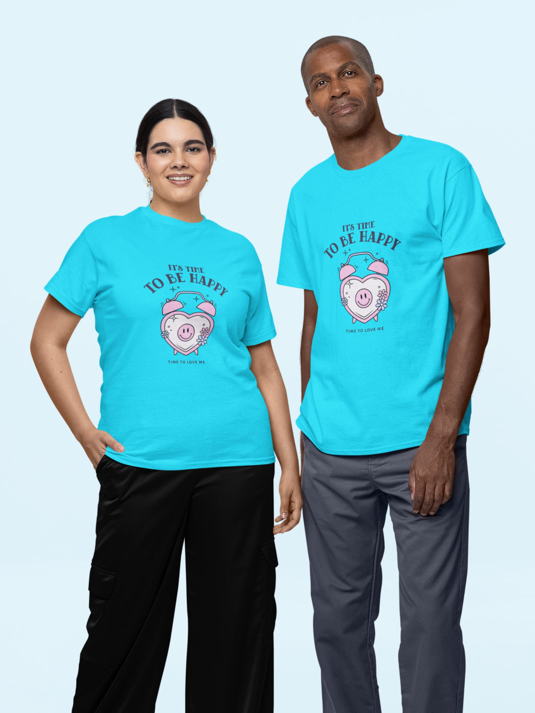 It's Time To Be Happy Unisex Printed T-shirt