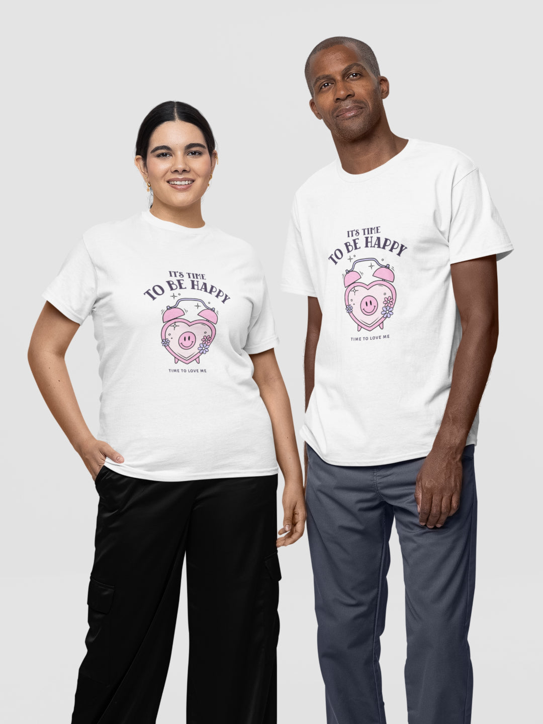 It's Time To Be Happy Unisex Printed T-shirt