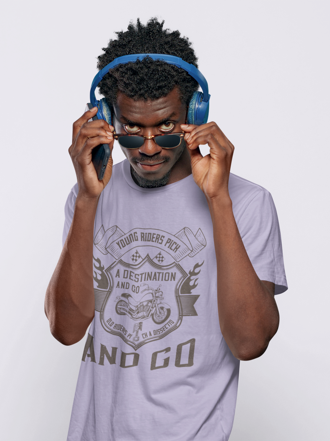 Young Riders Pick A Destination And Go Men's Printed T-shirt