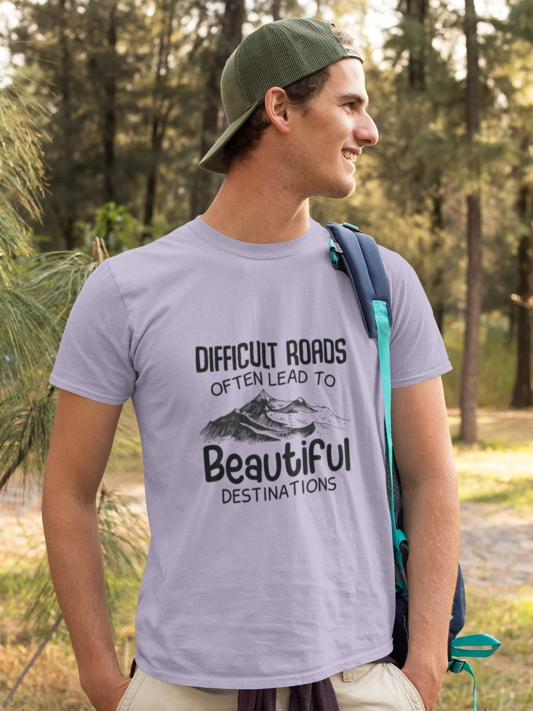 Difficult Roads Often Lead To Beautiful Destinations Men's Printed T-shirt