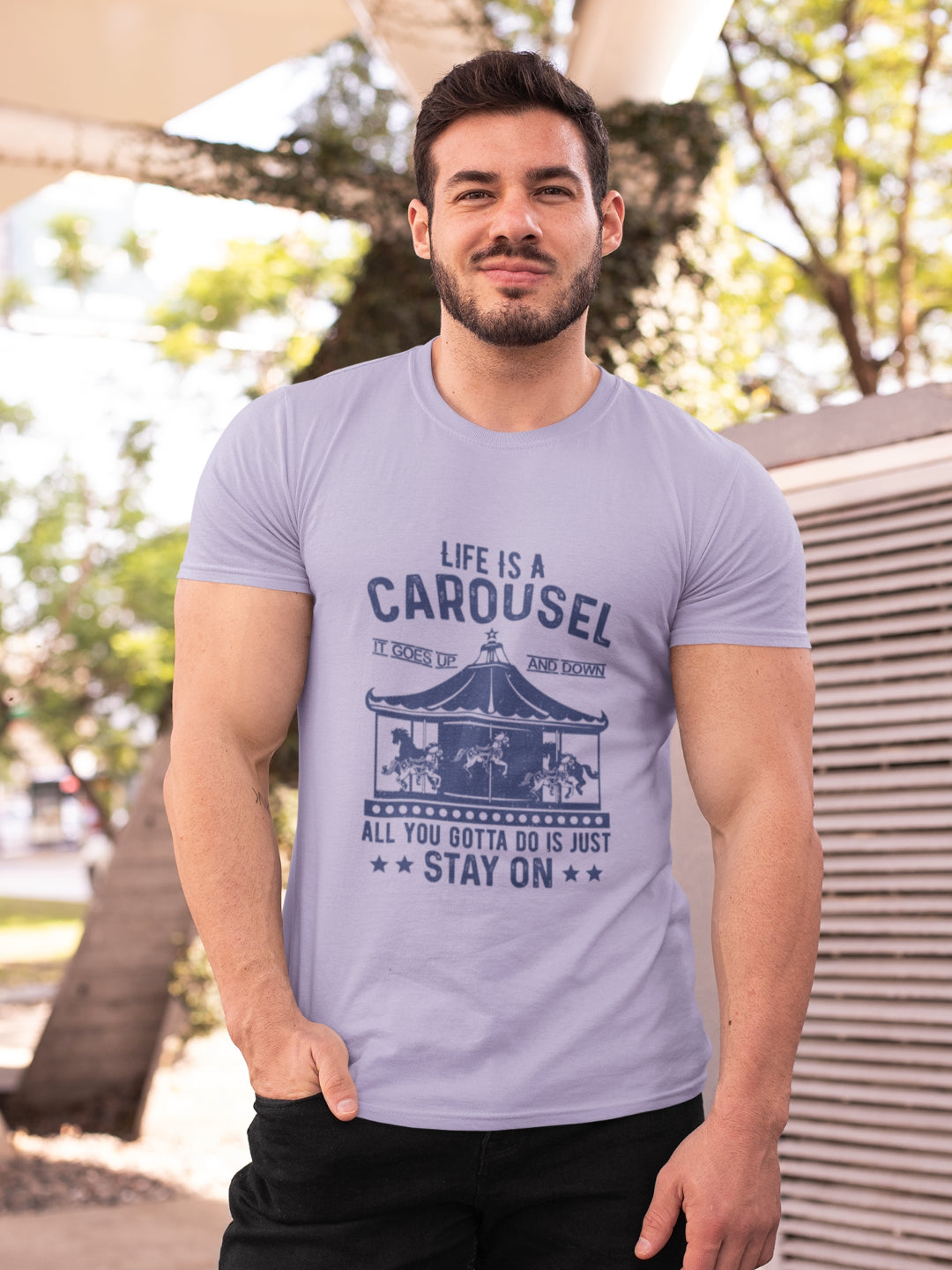 Life Is A Carousel Men's Printed T-shirt