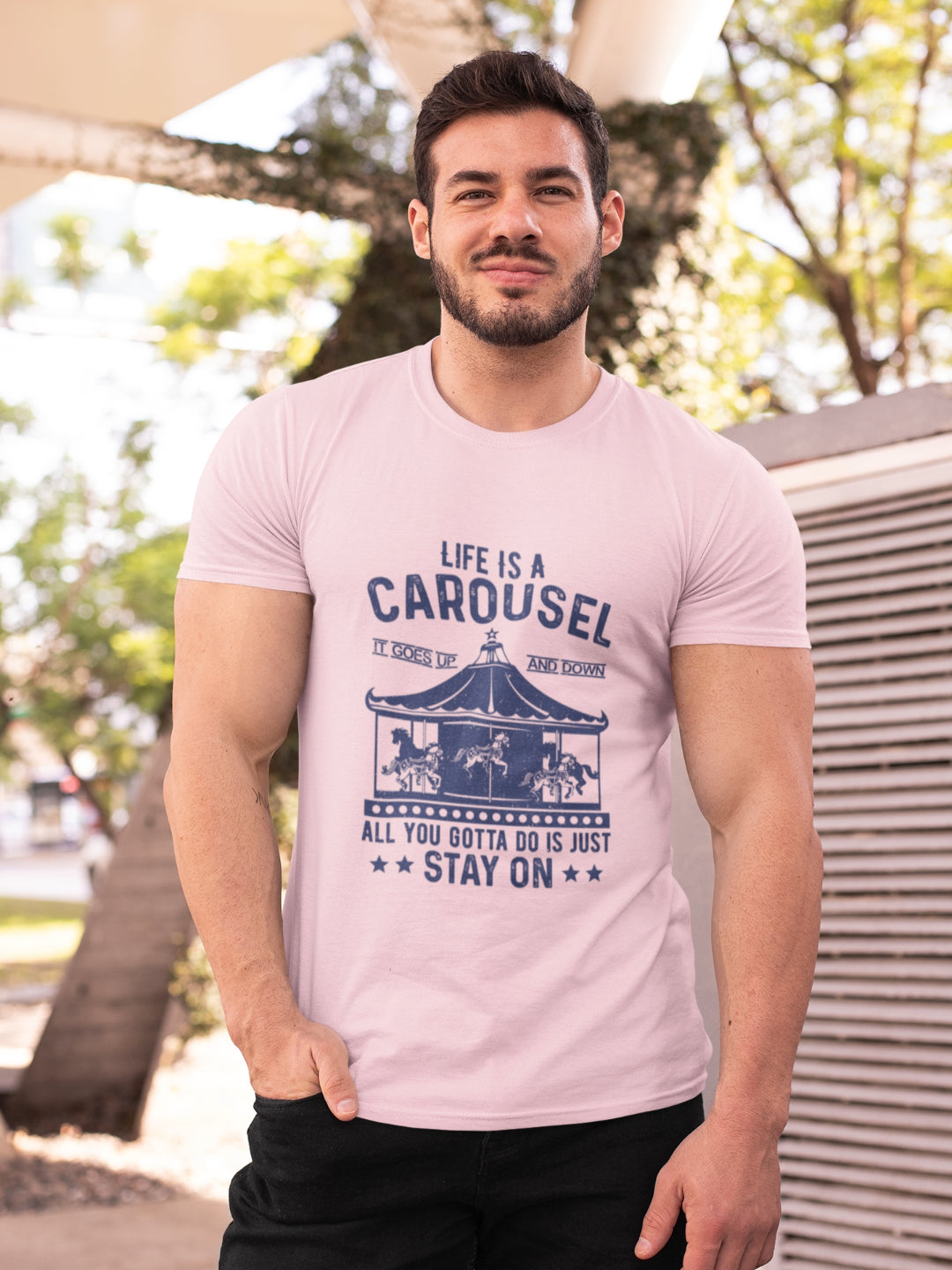Life Is A Carousel Men's Printed T-shirt