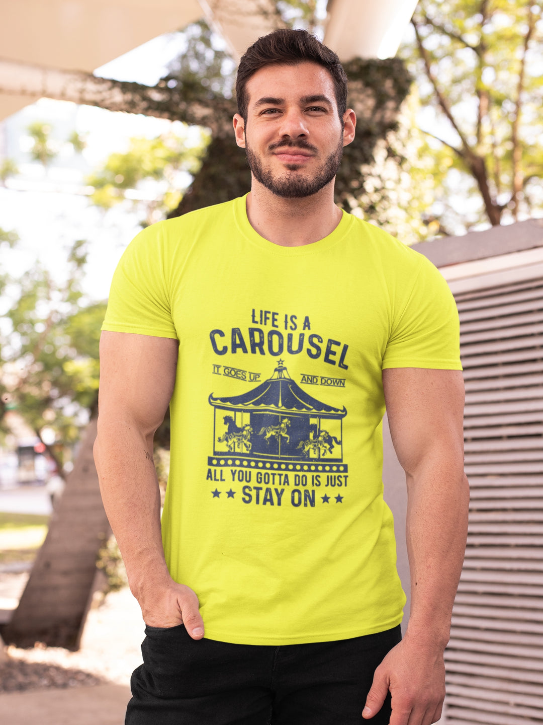 Life Is A Carousel Men's Printed T-shirt