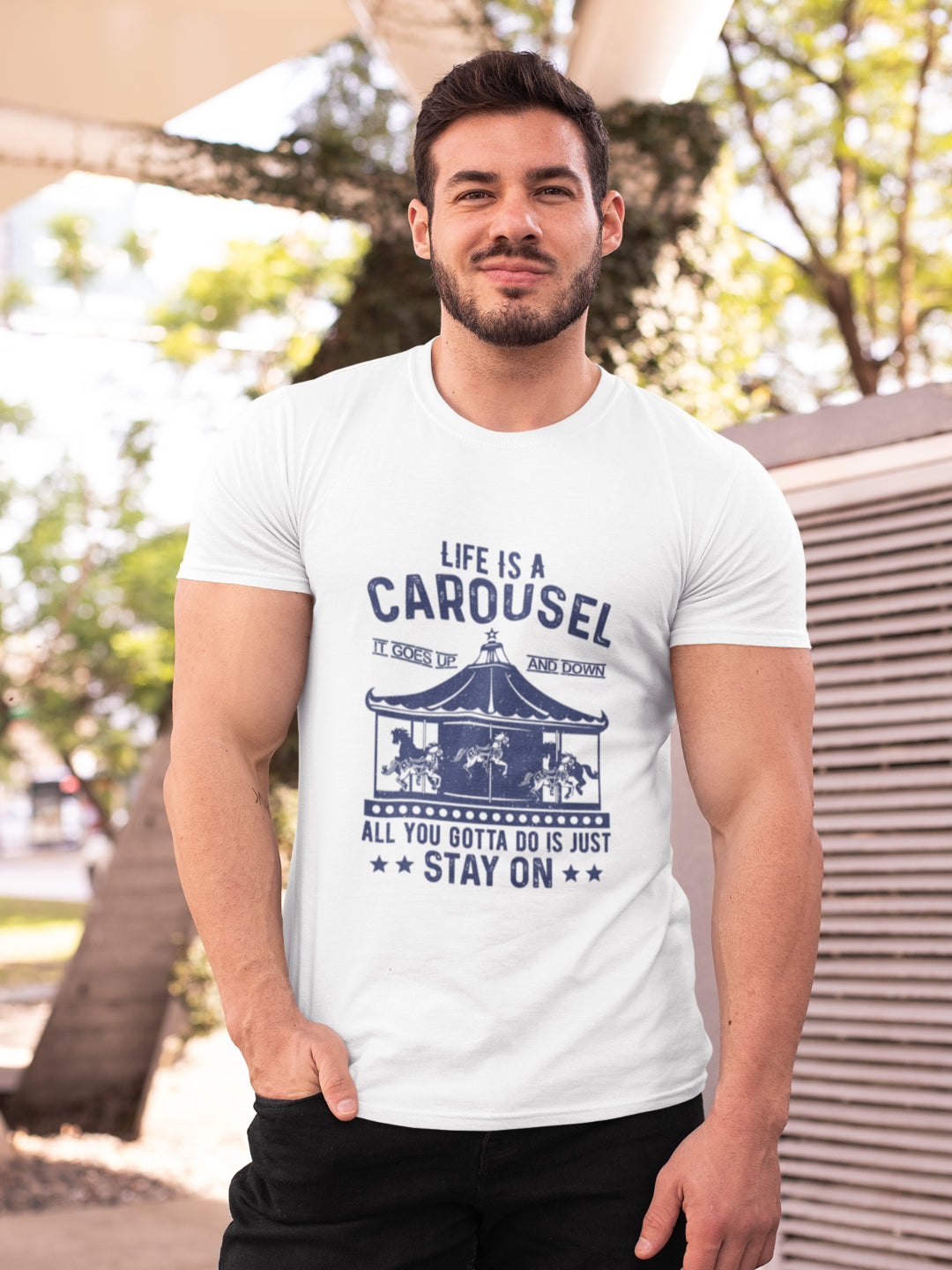 Life Is A Carousel Men's Printed T-shirt