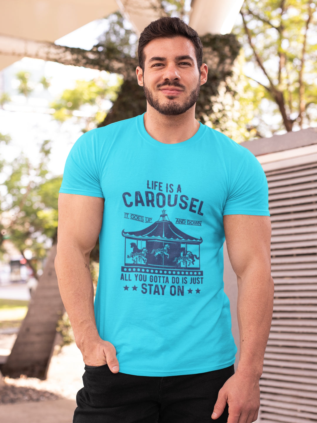 Life Is A Carousel Men's Printed T-shirt