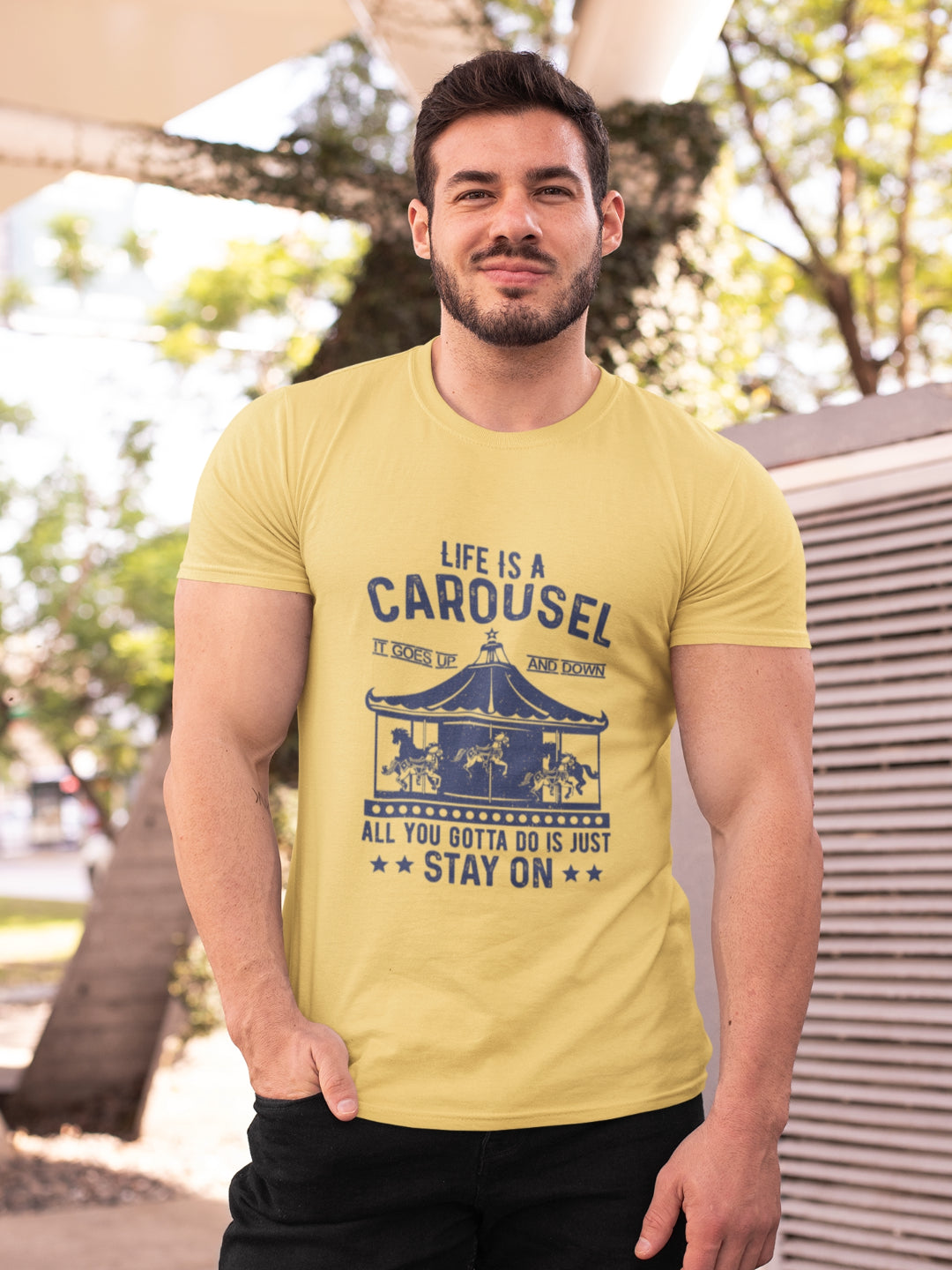 Life Is A Carousel Men's Printed T-shirt