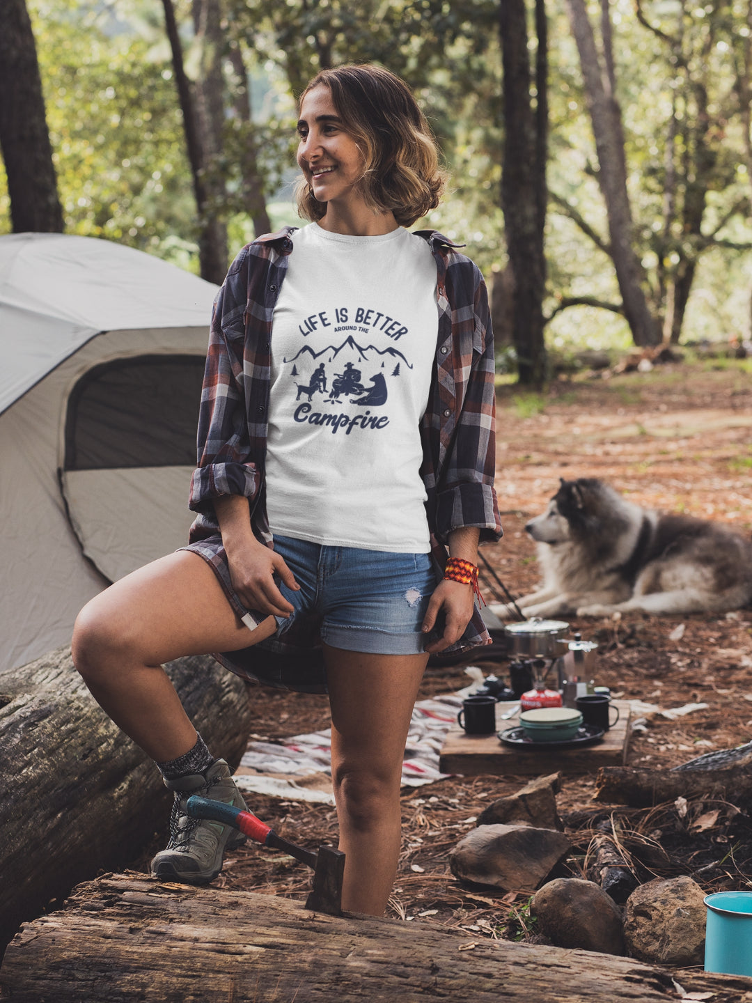 Life Is Better Around The Campfire Women's Printed T-shirt