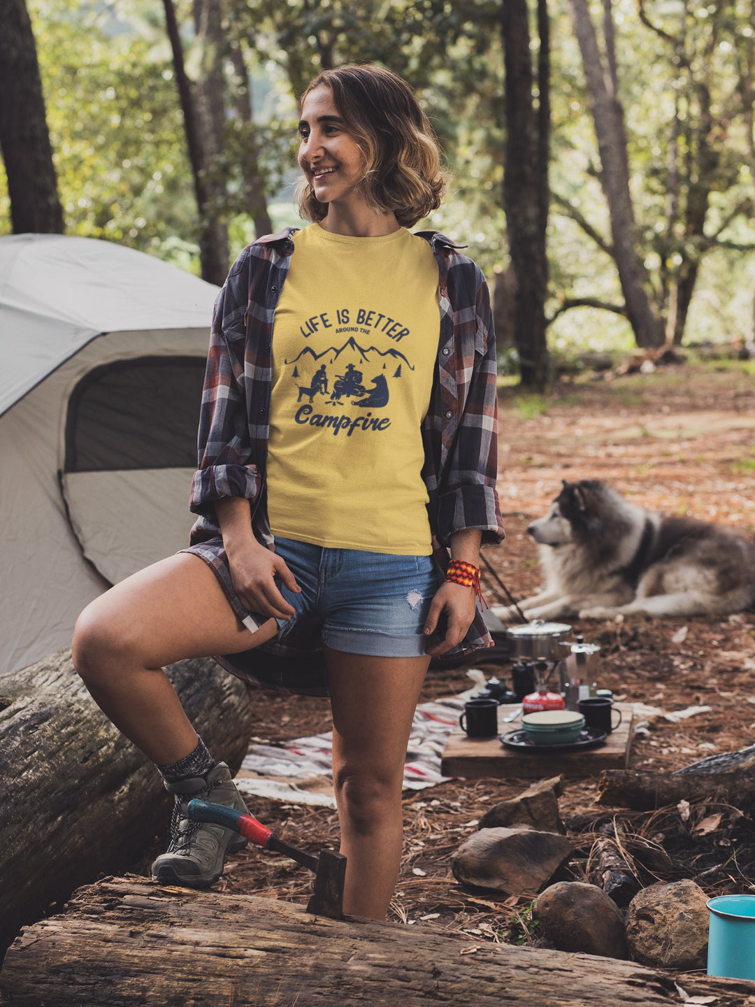 Life Is Better Around The Campfire Women's Printed T-shirt